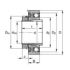 {S 2213-K-2RS-TVH-C3 + H313,  DIN 630  DIN 5415 ˜ʵҪߴ, F׺;oɂȴܷ