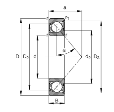 ǽ|S 7306-B-2RS-TVP,  DIN 628-1 ˜ʵҪߴ磬|  = 40㣬ɂȴܷ