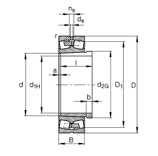 {ĝLS 23296-K-MB + AHX3296G,  DIN 635-2 ˜ʵҪߴ, F׺ж